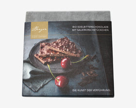 Bio Edelbitterschokolade mit Sauerkirschstückchen von Berger